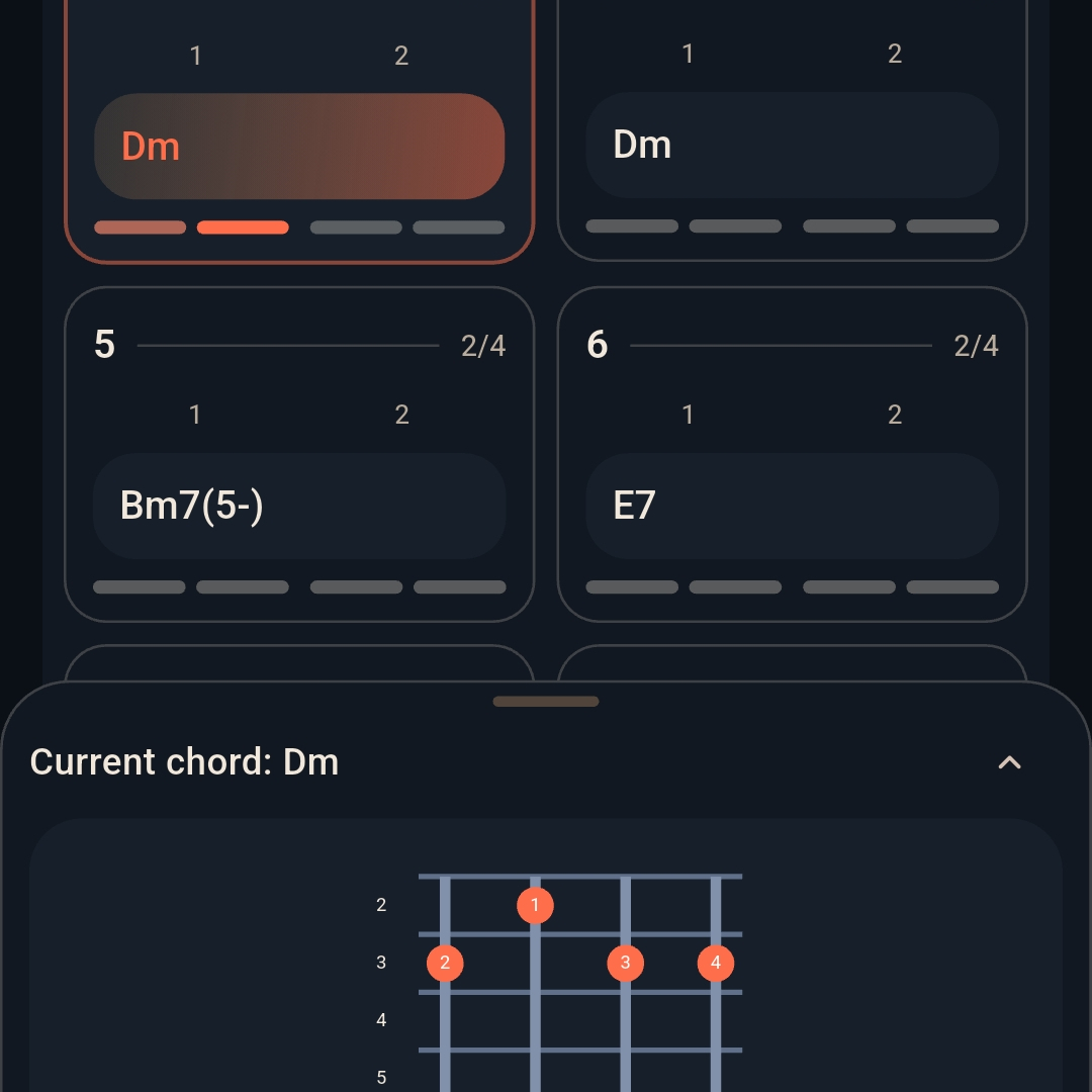Cavac chart screen in dark mode